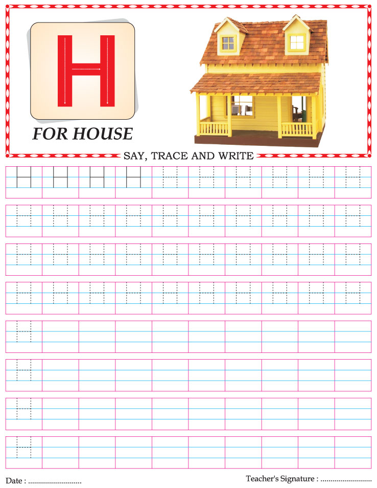 Capital H Coloring Page Lowercase Letter H Template Printable Bubble 