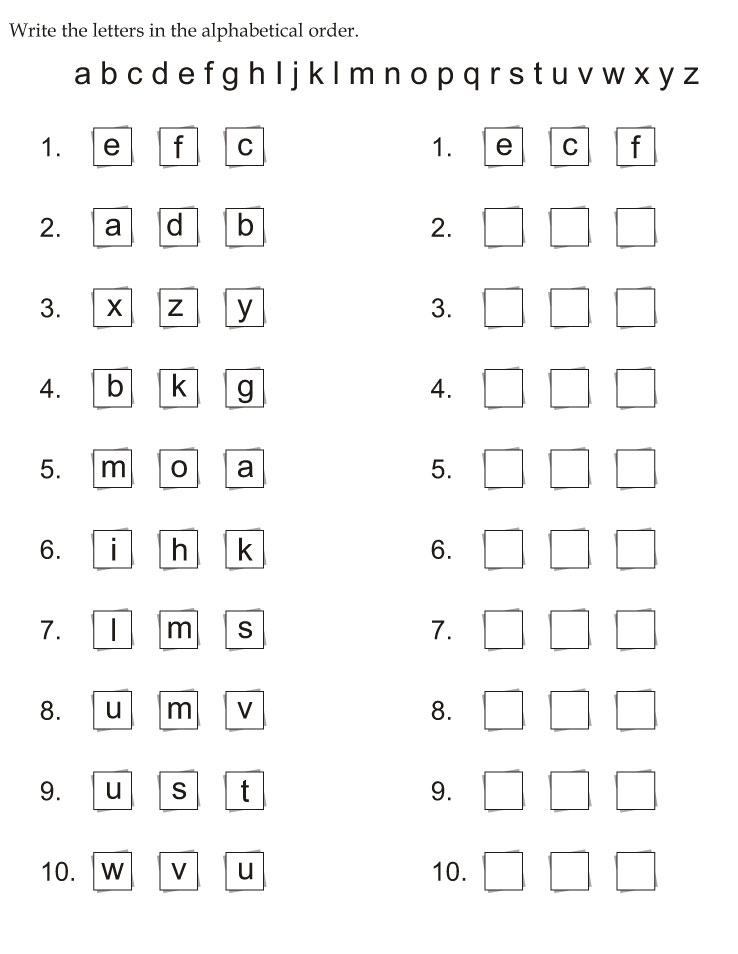 Write The Letters In The Alphabetical Order Download Free Write The 
