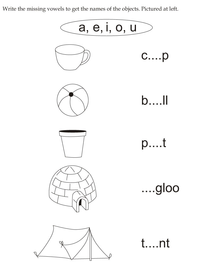 Write the missing vowels to get the names of the objects