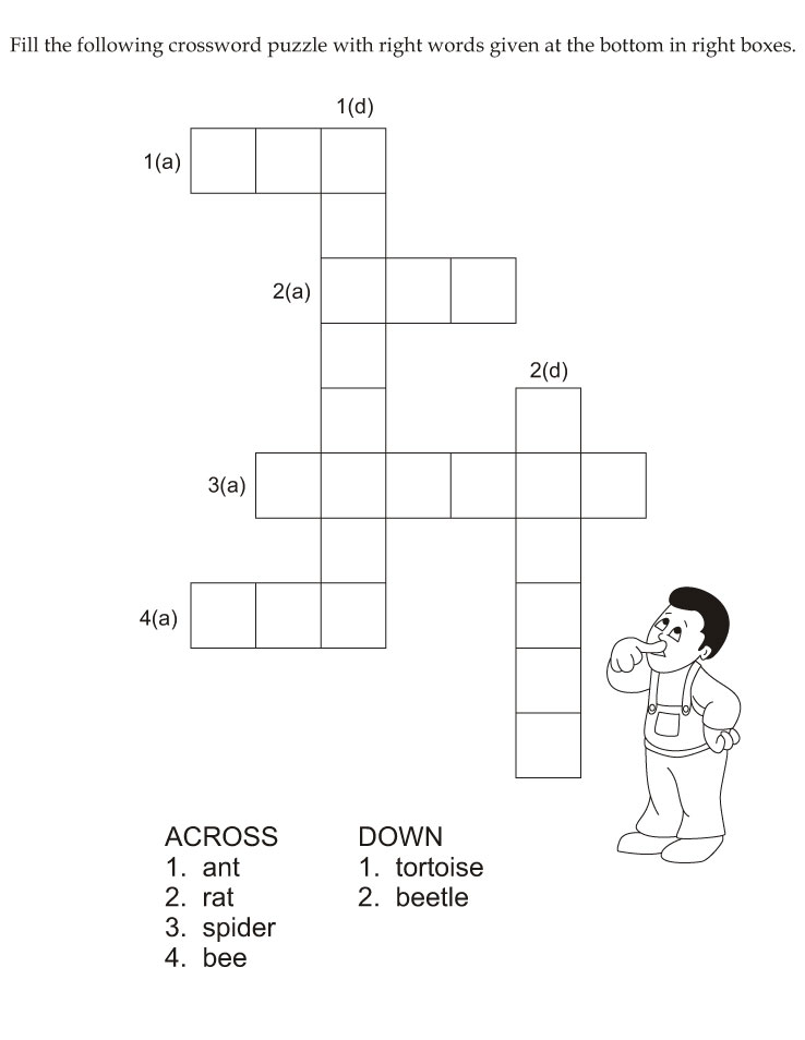 Fill the following crossword puzzle