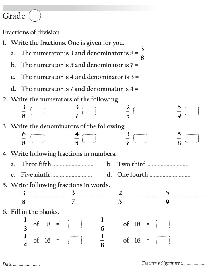 Fractions of division