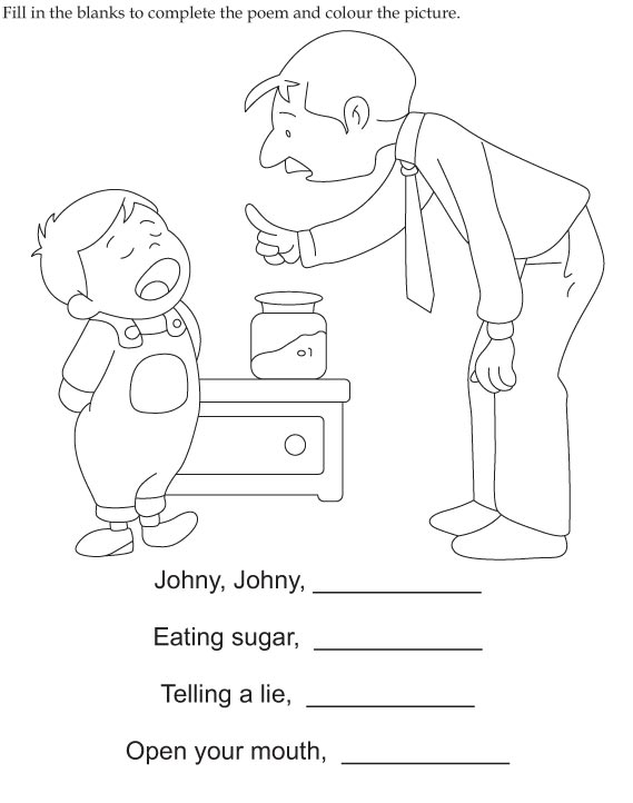 Johny Johny Yes Papa Worksheet Download Free Johny Johny Yes Papa Worksheet For Kids Best Coloring Pages