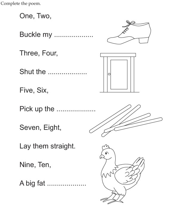 One two buckle my shoe worksheet Download Free One two buckle my shoe