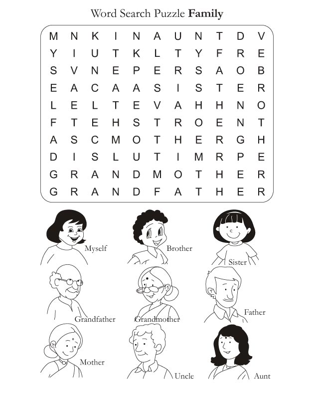 Word Search Puzzle Family Download Free Word Search Puzzle Family For Kids Best Coloring Pages