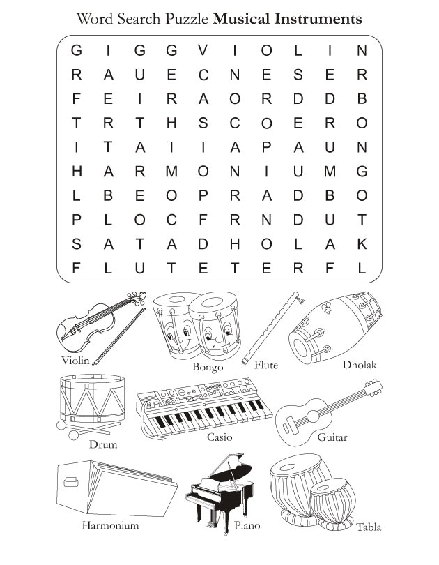 Word Search Puzzle Musical Instruments Download Free Word Search Puzzle Musical Instruments