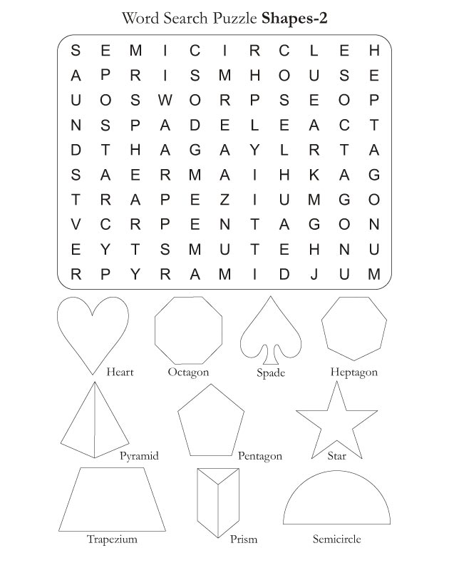 Word Search Puzzle Shapes 2