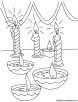 Diwali candle coloring page