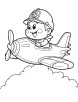 Aeroplane flying above the cloud coloring page