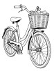 Bicycle with a basket coloring page