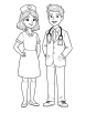 Doctor and nurse coloring page