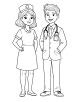 Doctor and Nurse Coloring Page