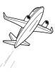 Airplane flying high coloring page