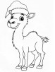 Christmas camel coloring page