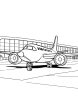 Airplane at an airport coloring page