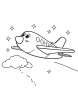 Airplane in the sky coloring page