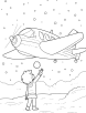 Airplane with snowflakes coloring page