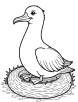 Albatross sitting on a nest coloring page