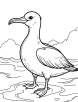 Albatross with ocean coloring page