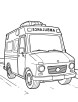 Ambulance on the road coloring page