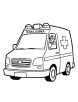 Ambulance with a paramedic coloring page