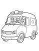 Ambulance with medical professionals coloring page