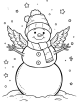 Angel snowman coloring page