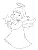 Angel with star coloring page