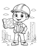 Architect with blueprint coloring page