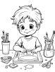 Art tools and materials coloring page