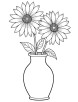 Aster flower in vase coloring page