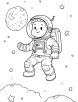 Astronaut on the moon coloring page 2