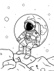 Astronaut on the moon coloring page