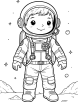 Astronaut with a jetpack coloring page