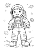 Astronaut with planet coloring page