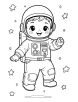 Astronaut with stars coloring page 2