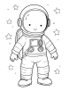 Astronaut with stars coloring page 3