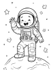 Astronaut with stars coloring page