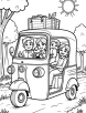 Auto rickshaw and a family coloring page