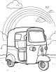 Auto Rickshaw Coloring Page