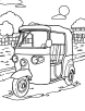 Auto rickshaw coloring page