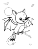 Baby bat bird coloring page