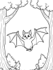 Bat in jungle coloring page