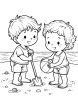 Beach activities coloring page 3