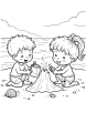 Beach activities coloring page