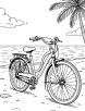 Bicycle at a beach coloring page