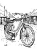 Bicycle at a festival coloring page