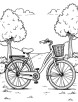 Bicycle at a park coloring page