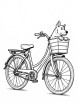 Bicycle with a dog in a basket coloring page