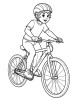 Bicycle with a safety helmet coloring page