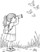 Bird watching coloring page